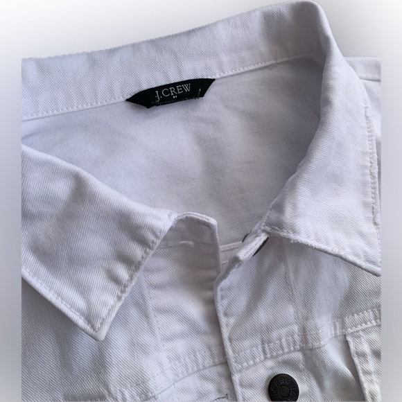 J Crew Classic white denim jean jacket button closure | extra large - Picture 3 of 8